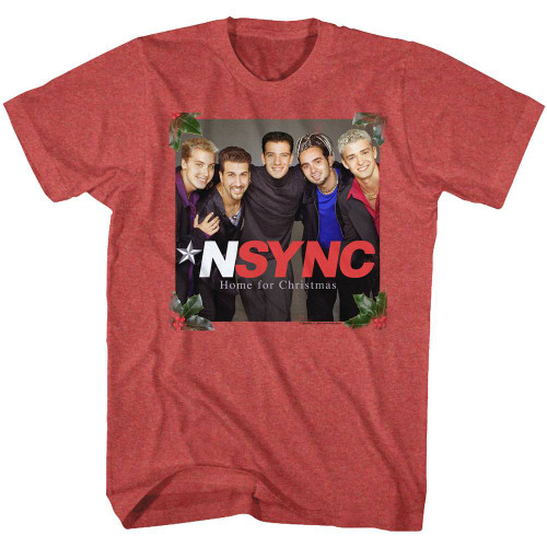 NSYNC Home For Christmas Red Adult T-Shirt