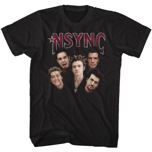 NSYNC Group Shot Black Adult T-Shirt