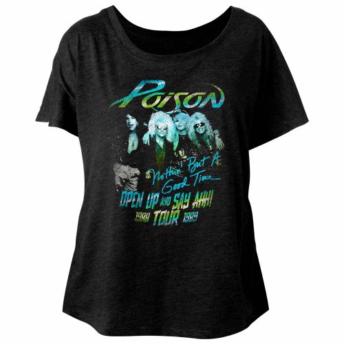 Poison Tour Shirt Vintage Black Junior Women's Dolman T-Shirt