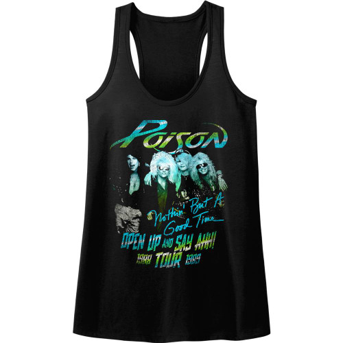 Poison Tour Shirt Black Junior Women's Racerback Tank Top T-Shirt