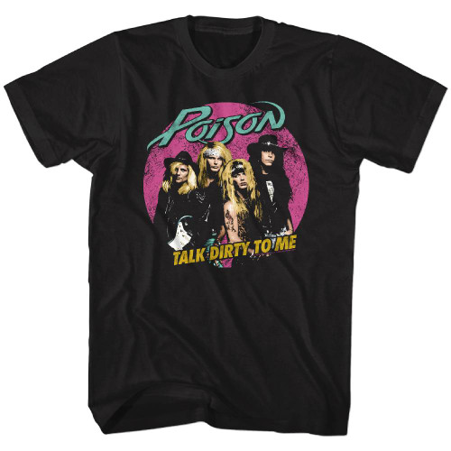 Poison Pink Circle Black Adult T-Shirt