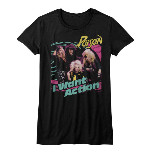 Poison Bright Action Black Junior Women's T-Shirt