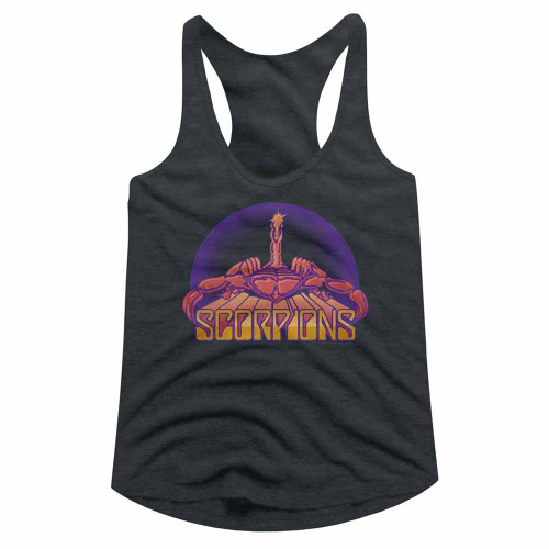 Scorpions Bright Scorpion Dark Gray Heather Junior Women's Racerback Tank Top