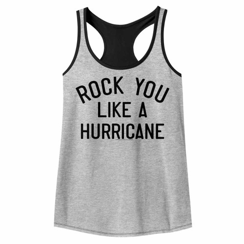 Scorpions Like A Hurricane Gray Heather/Black Color Block Junior Women's Racerback Tank Top