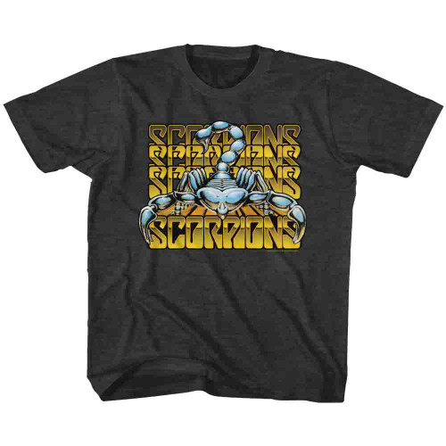Scorpions Metallic Logos Black Heather Youth T-Shirt