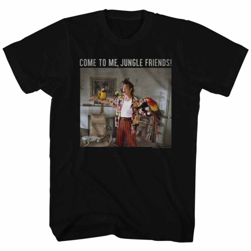 Ace Ventura Jungle Friends Black Adult T-Shirt