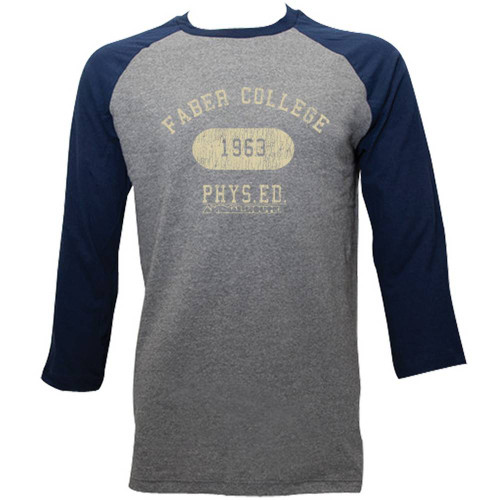 Animal House Faber Phys Ed Heather/Dark Navy Adult Raglan Baseball T-Shirt