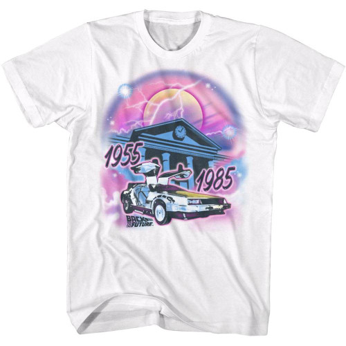 Back to the Future Airbrush White Adult T-Shirt