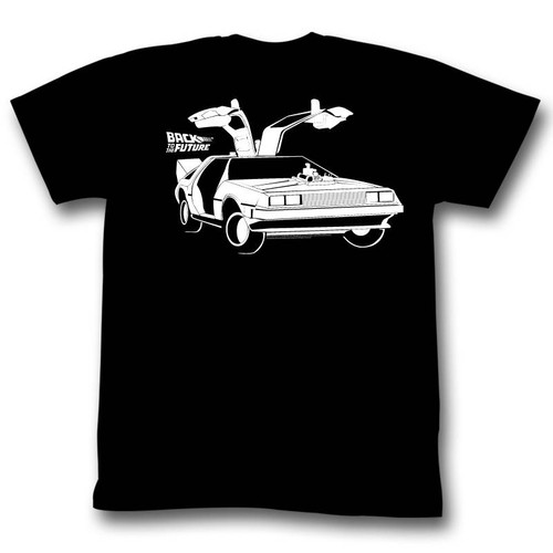 Back to the Future Car Black Adult T-Shirt