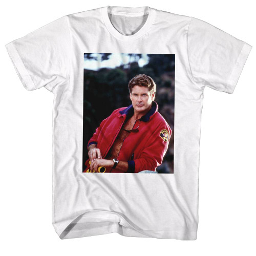 Baywatch The Hoff White Adult T-Shirt