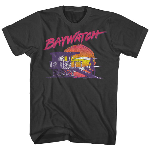 Baywatch Neon Watch Smoke Adult T-Shirt
