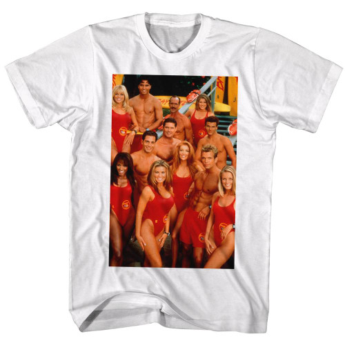 Baywatch Groupie White Adult T-Shirt