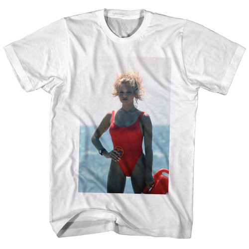 Baywatch Pamela Beach White Adult T-Shirt