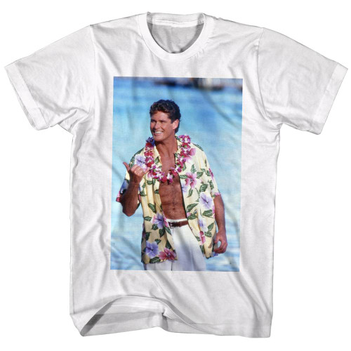 Baywatch Dave White Adult T-Shirt