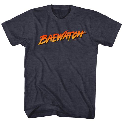 Baywatch Baewatch Logo Navy Heather Adult T-Shirt
