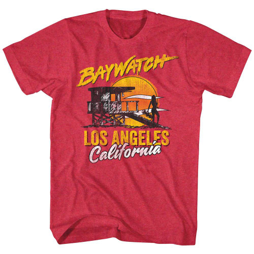 Baywatch Retro Watch Red Adult T-Shirt