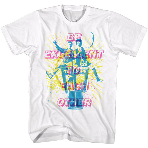 Bill and Ted Overlay White Adult T-Shirt