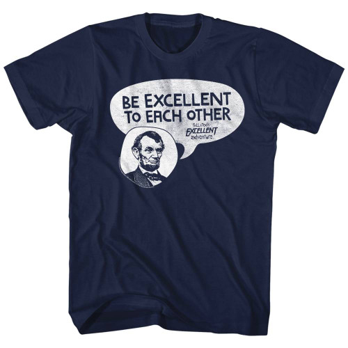 Bill and Ted Excellent Abe Navy Adult T-Shirt