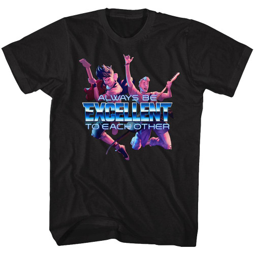 Bill and Ted Always Excellent Black Adult T-Shirt