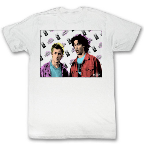 Bill and Ted Flyin White Adult T-Shirt