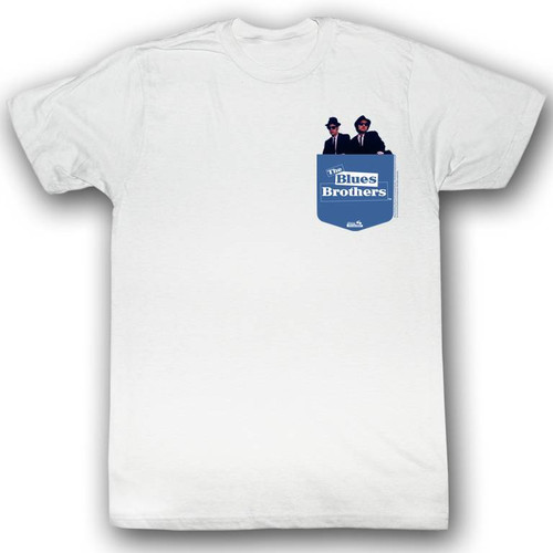 Blues Brothers Pocket White Adult T-Shirt