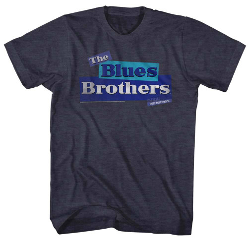 Blues Brothers Old Logo Navy Heather Adult T-Shirt