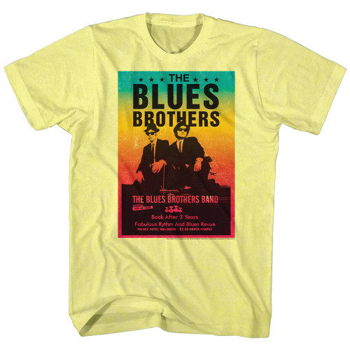 Blues Brothers Band Poster Yellow Heather Adult T-Shirt