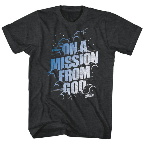 Blues Brothers Mission From God Black Heather Adult T-Shirt