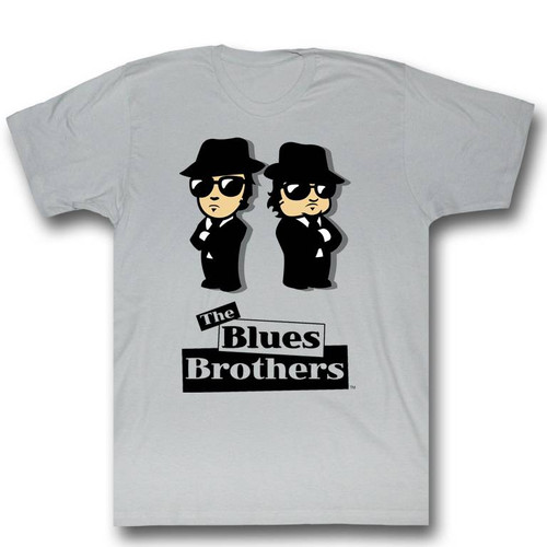 Blues Brothers Blue Avatars Silver Adult T-Shirt