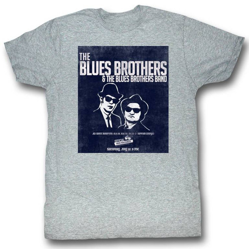 Blues Brothers Band Gray Heather Adult T-Shirt