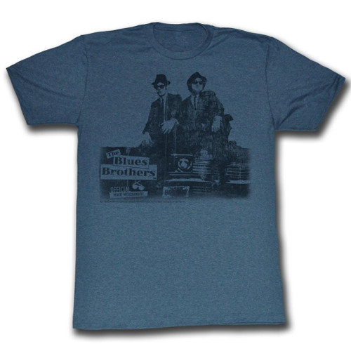 Blues Brothers Blues Vintage Navy Heather Adult T-Shirt