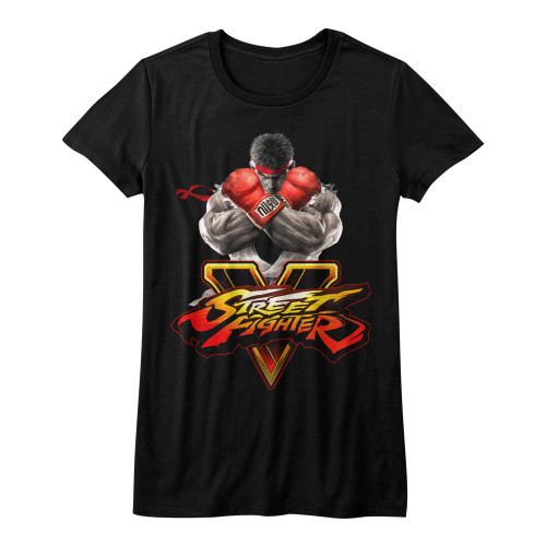 Street Fighter Sfv Key Black Junior Women's T-Shirt