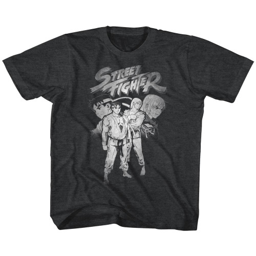 Street Fighter Sf Alpha 3 Ryu Ken Black Heather Children's T-Shirt
