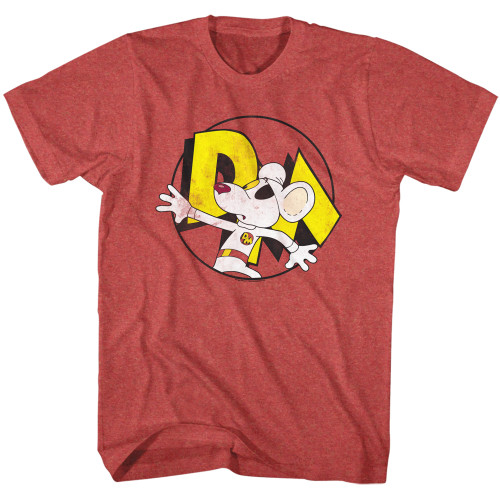 Danger Mouse Danger Hide Red Heather Adult T-Shirt