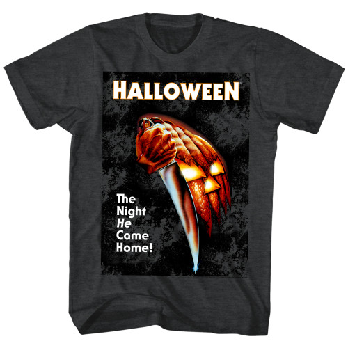 Halloween The Night He Came Home Black Heather Adult T-Shirt