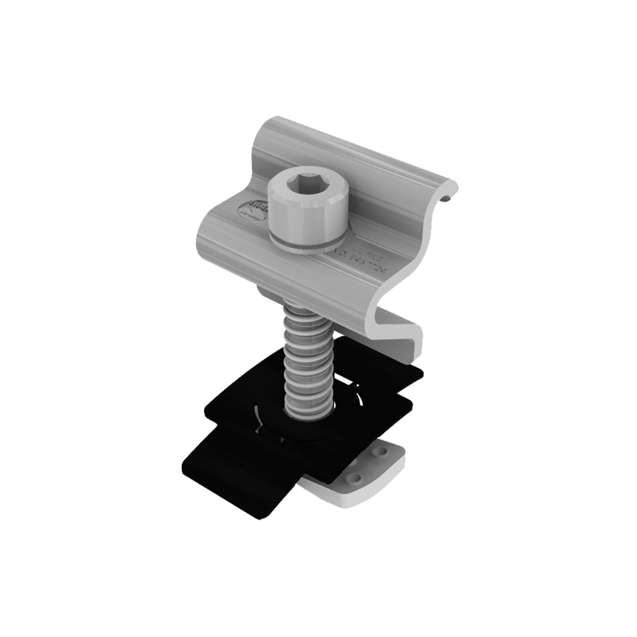CrossRail Mid Clamp Set Silver, 3047mm, Shared RL 3042mm