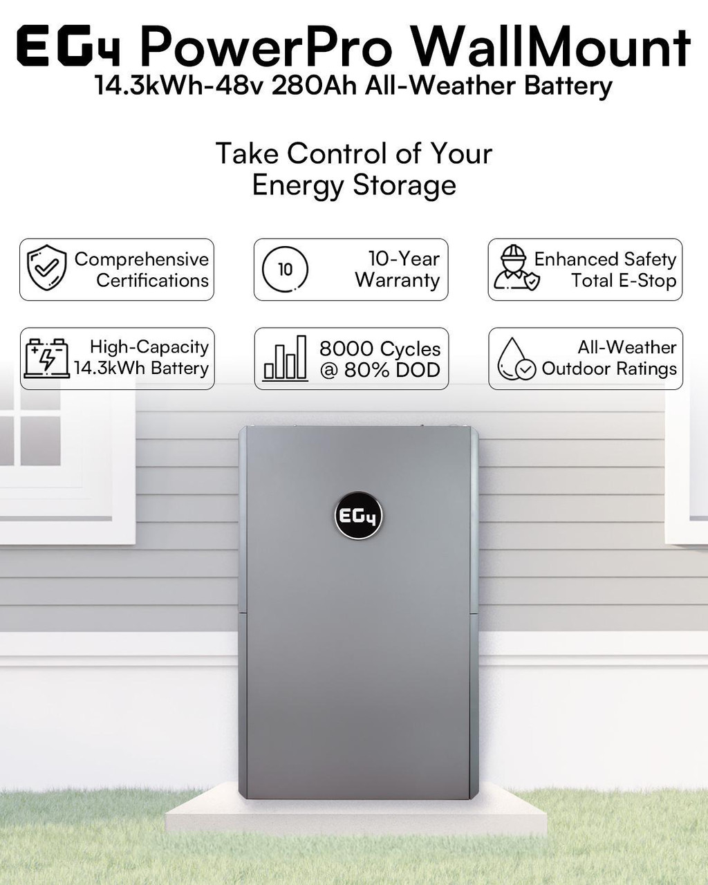 14 kWh EG4 Lithium PowerPro All Weather Battery