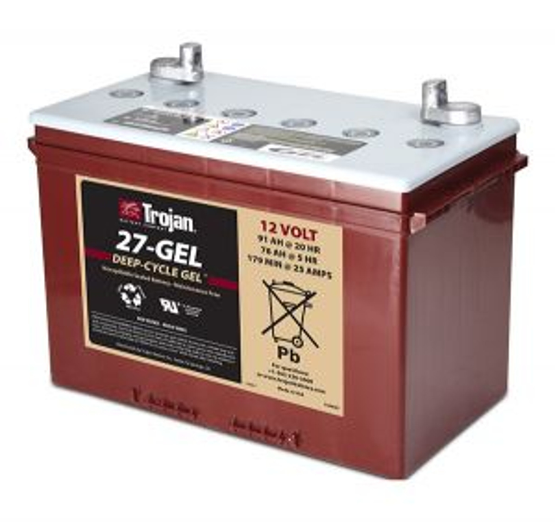 1.1 kWh Trojan 12V Sealed Gel Battery 27Gel SunWatts