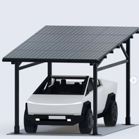 Solar Carport Mount for 12 Panels Chiko USA Maximo 185 CK-4P-CPT-STL-BLK-1-CAR-HWSN