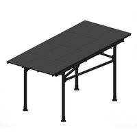 Solar Carport Mount for 12 Panels Chiko USA Maximo 185 CK-4P-CPT-STL-BLK-1-CAR-HWSN