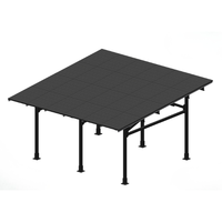 Solar Carport Mount for 24 Panels Chiko USA Maximo 185 CK-4P-CPT-STL-BLK-2-CAR-HWSN