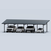Solar Carport Mount for 48 Panels Chiko USA Maximo 185 CK-4P-CPT-STL-BLK-4-CAR-HWSN