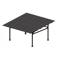 Solar Carport Mount for 24 Panels Chiko USA Premier CK-4P-CPT-STL-BLK-2-CAR-SS