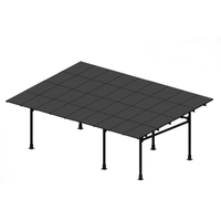 Solar Carport Mount for 36 Panels Chiko USA Premier CK-4P-CPT-STL-BLK-3-CAR-SS
