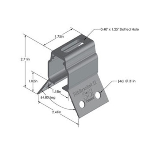 RibBracket II mount for corrugated metal roofs, S-5-RibBracket-II