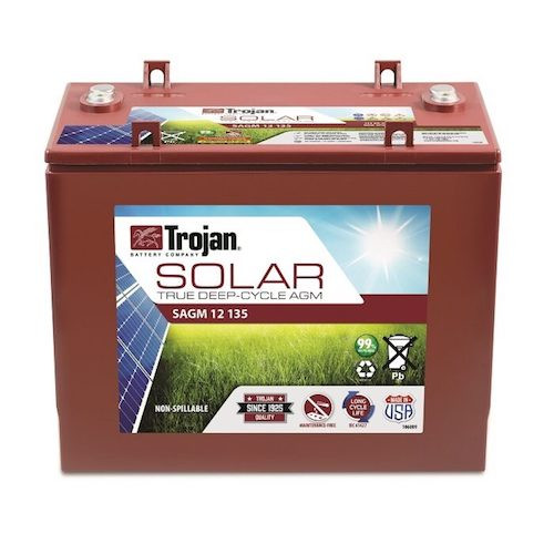1.6 kWh Trojan 12V Solar AGM Battery SAGM 12 135