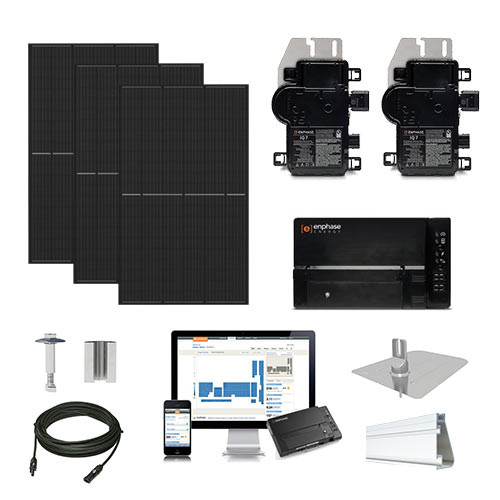 4 kW solar kit Hyundai 410 black bifacial, Enphase hybrid microinverter