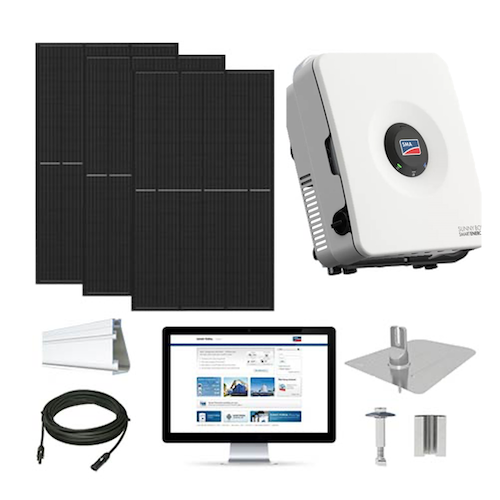 9 kW solar kit Mission 410 black, SMA hybrid inverter