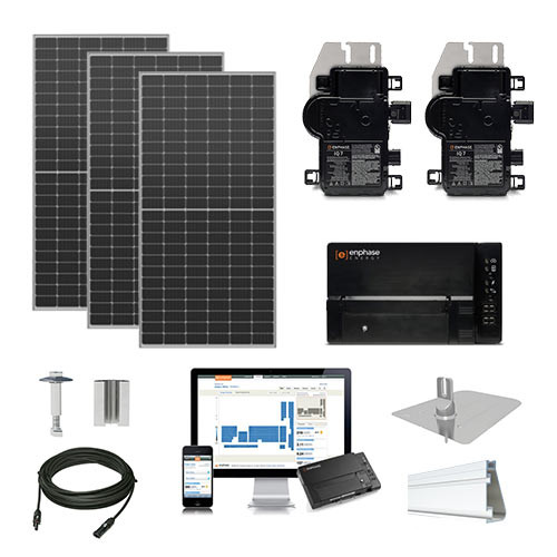 7 kW solar kit Axitec 550 XXL bi-facial, Enphase hybrid micro-inverter