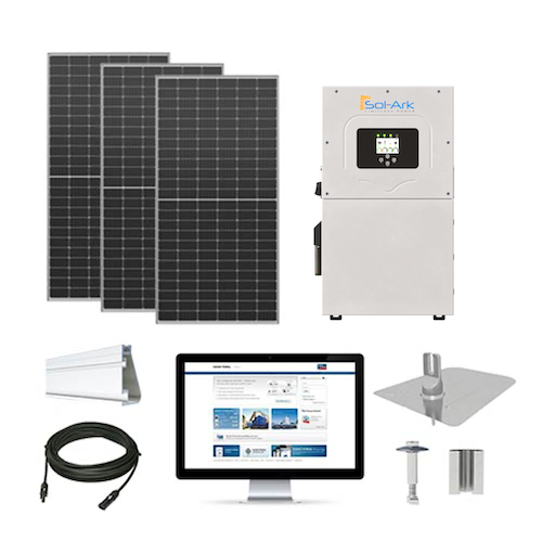 20 kW solar kit Axitec 550 XXL bi-facial, Sol-Ark hybrid inverter